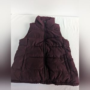 Old Navy Puffer Vest Sleeveless w Front Zipper Burgundy Women's Size L